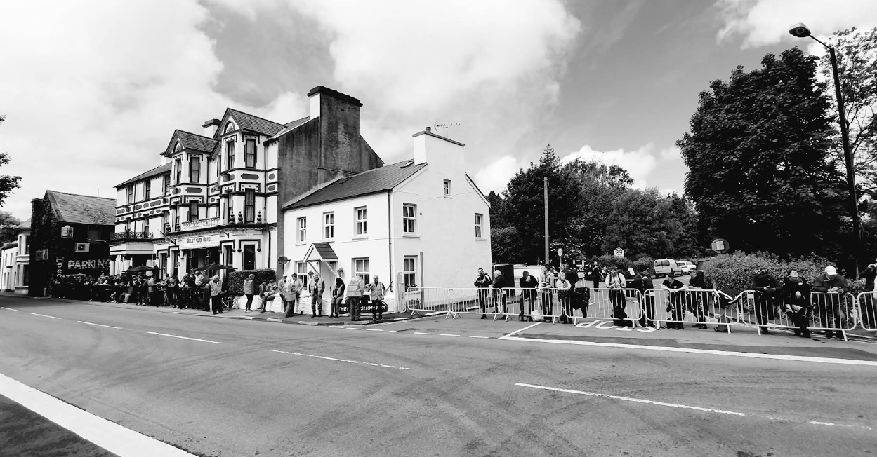 Black and white photograph of the hotel exterior