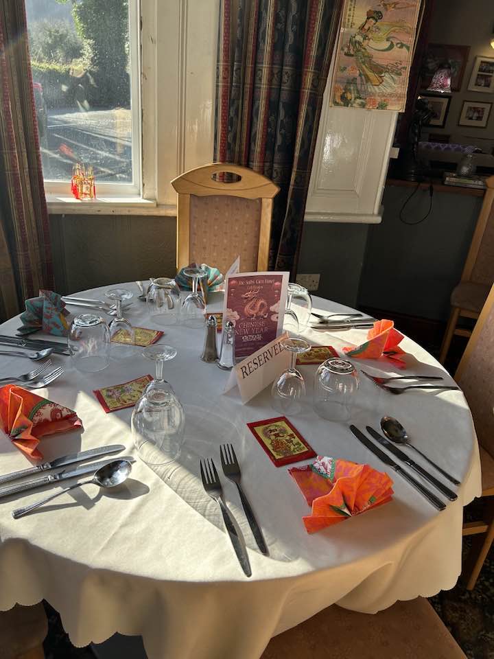 Chinese New Year themed dining setup